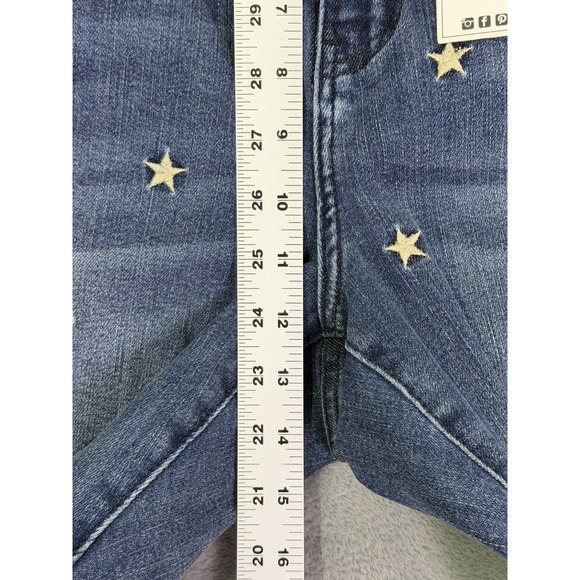 New Judy Blue Jeans Womens 18W Blue High Rise Super Flare Embroidered Stars - Picture 4 of 11